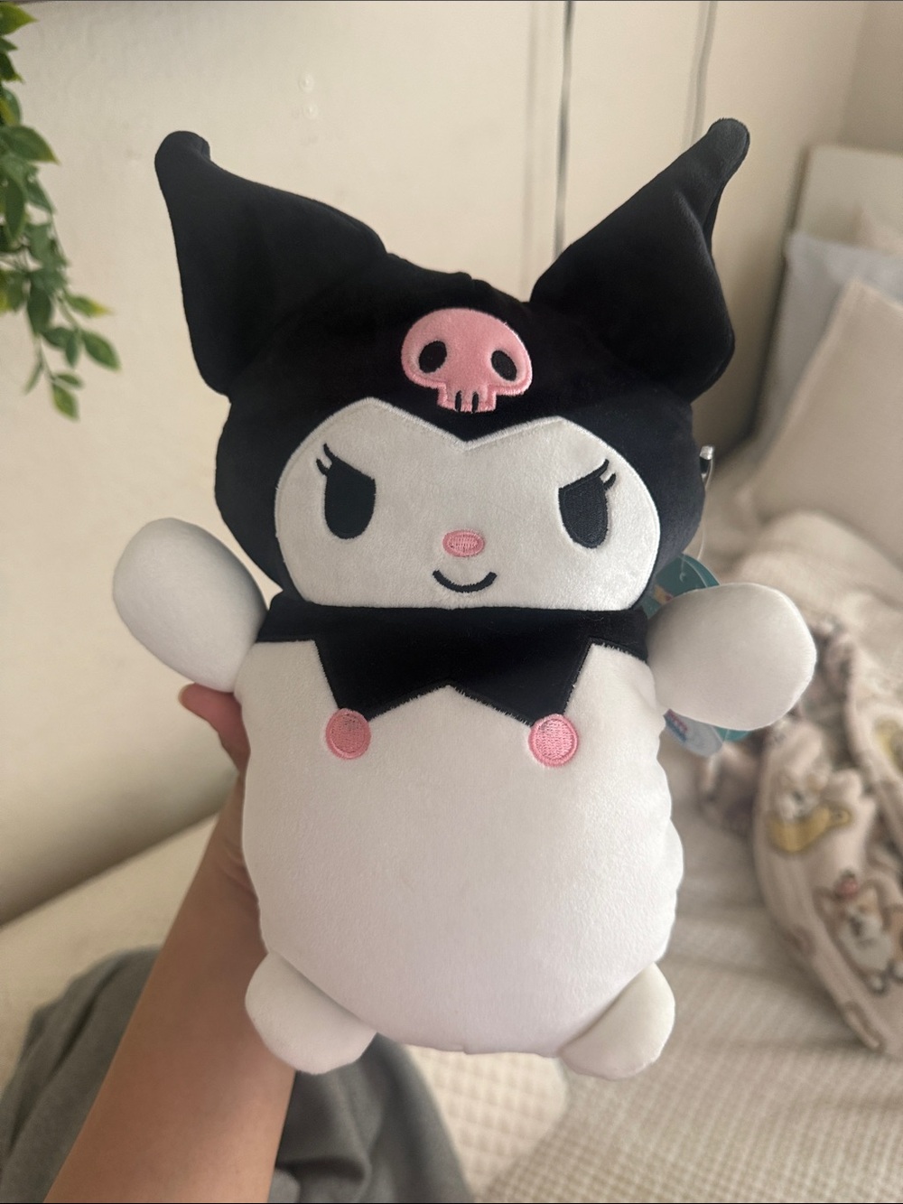 Kuromi Plush Toy - Black, White & Pink